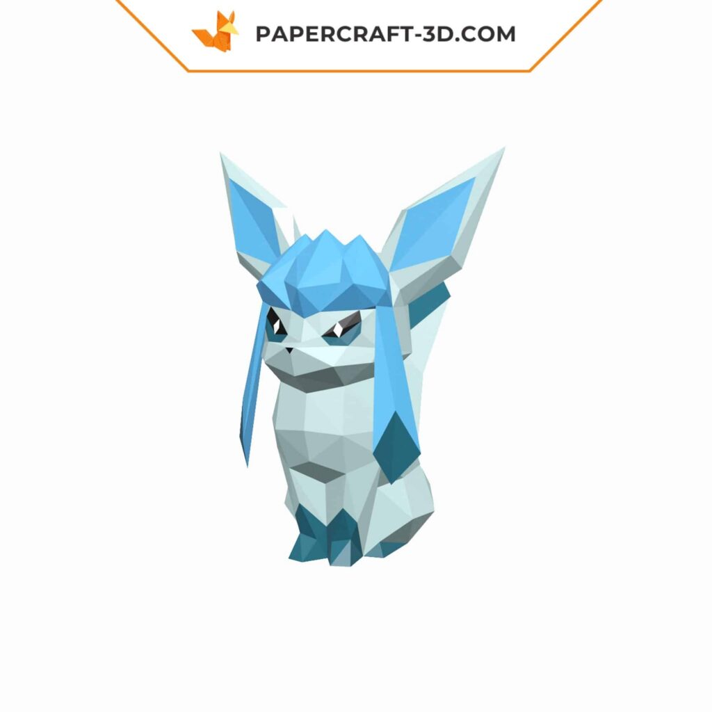 Papercraft de Glaceon Pokémon em origami 3D