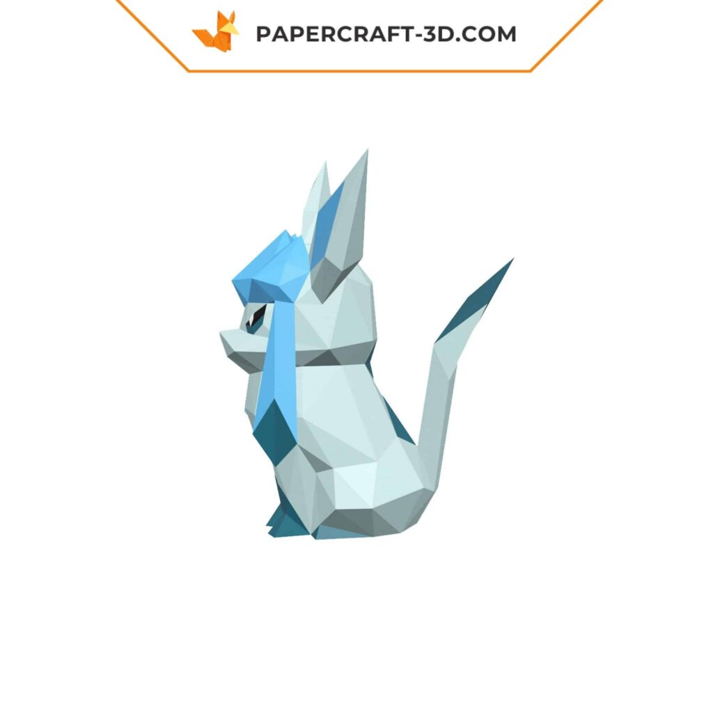 Papercraft de Glaceon Pokémon em origami 3D