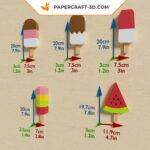 Papercraft de picolés em origami 3D