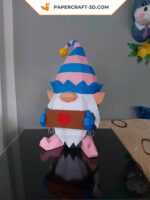 Papercraft Christmas gnome in origami