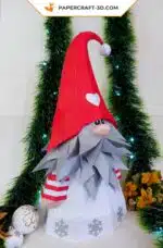 Gnomo de Natal em origami 3D