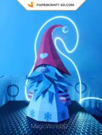 Papercraft gnome de Noël en origami 3D