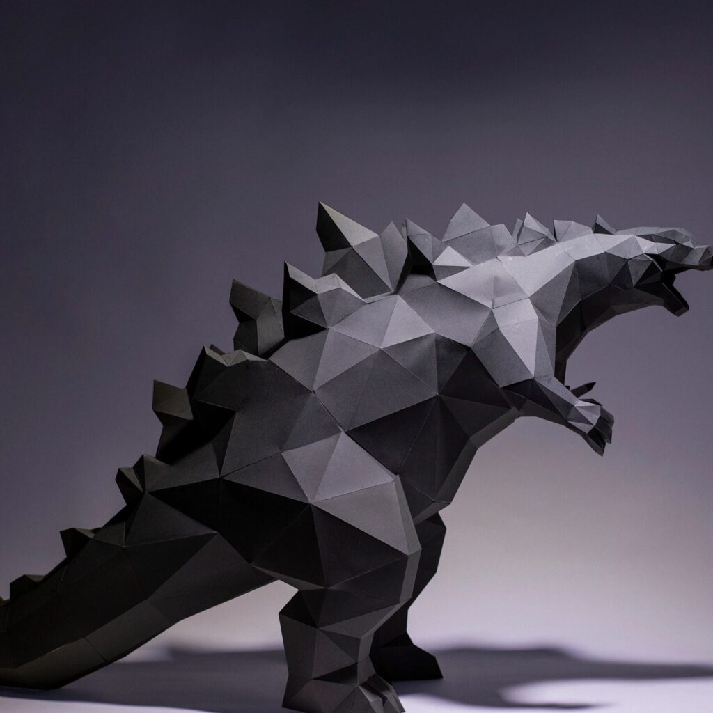 Papercraft de Godzilla en origami 3D
