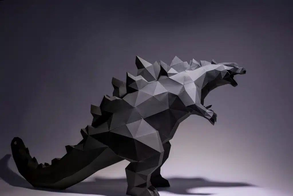 Papercraft Godzilla en origami papier 3D à télécharger en PDF, weergave 2