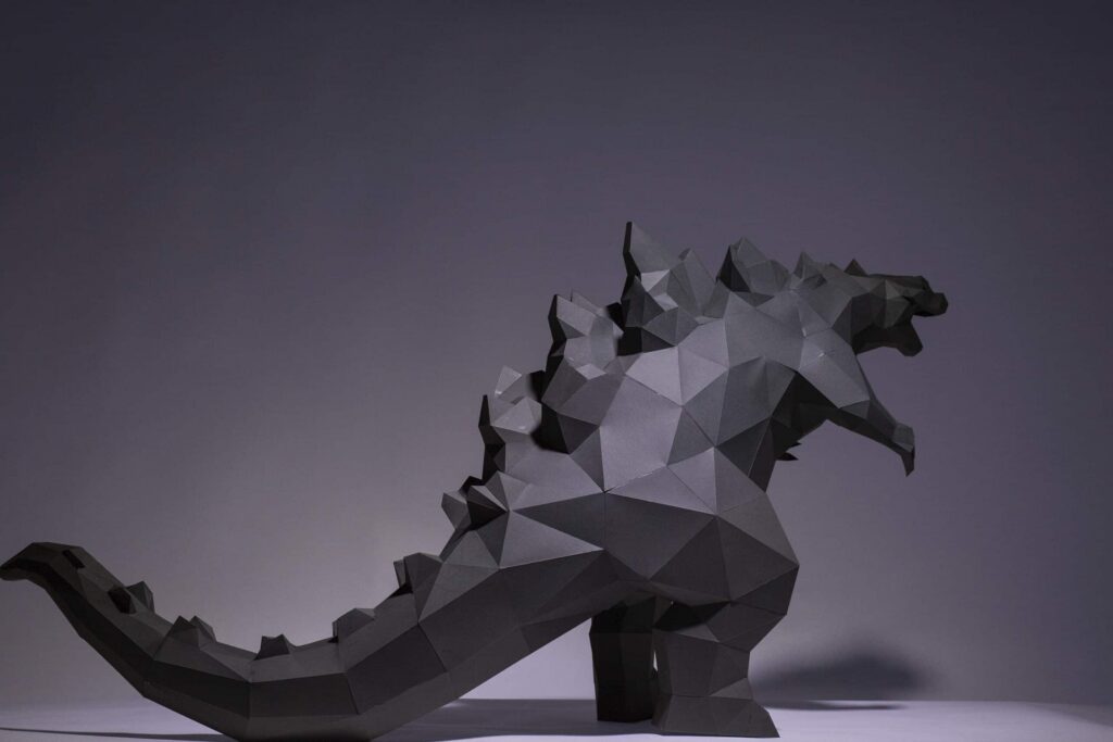 Papercraft Godzilla in origami 3D