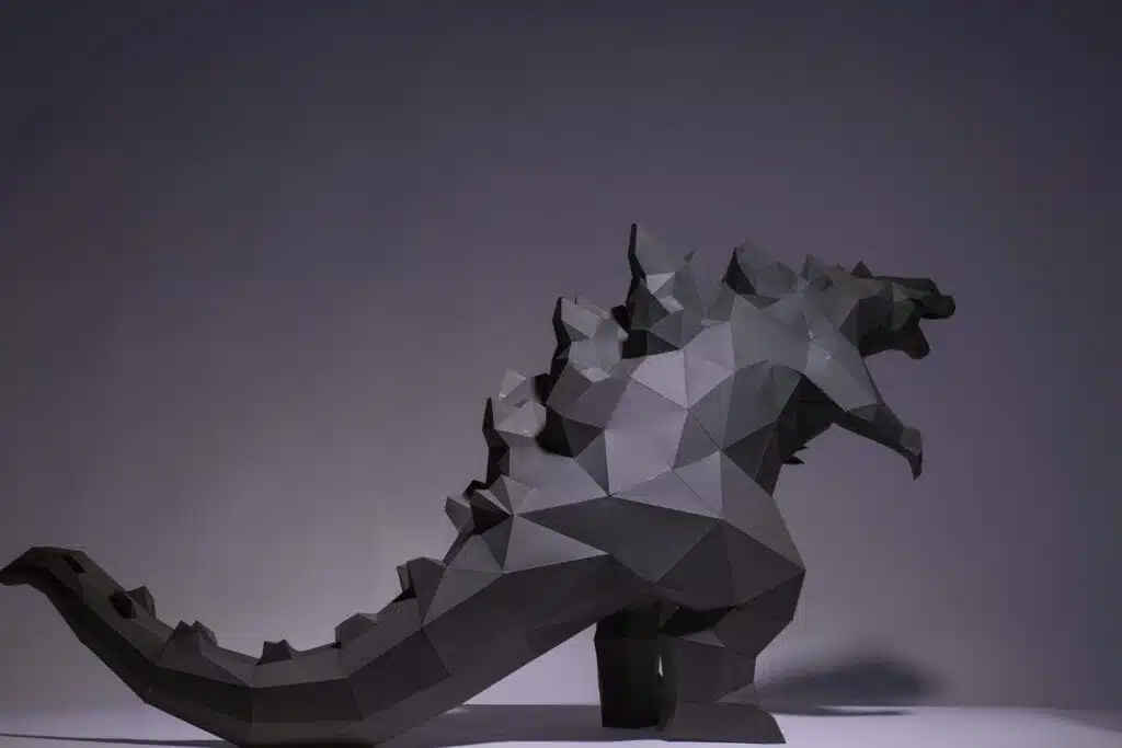 Papercraft Godzilla en origami papier 3D à télécharger en PDF, weergave 3