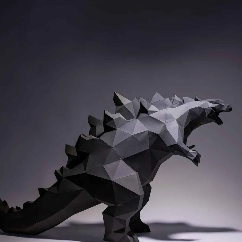Papercraft Godzilla als 3D-Origami