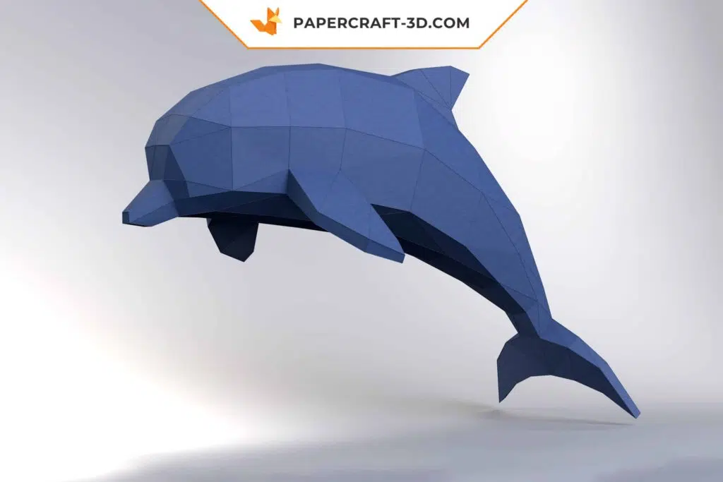 Papercraft delfino blu in origami 3D