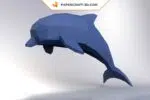 Papercraft delfino blu in origami 3D
