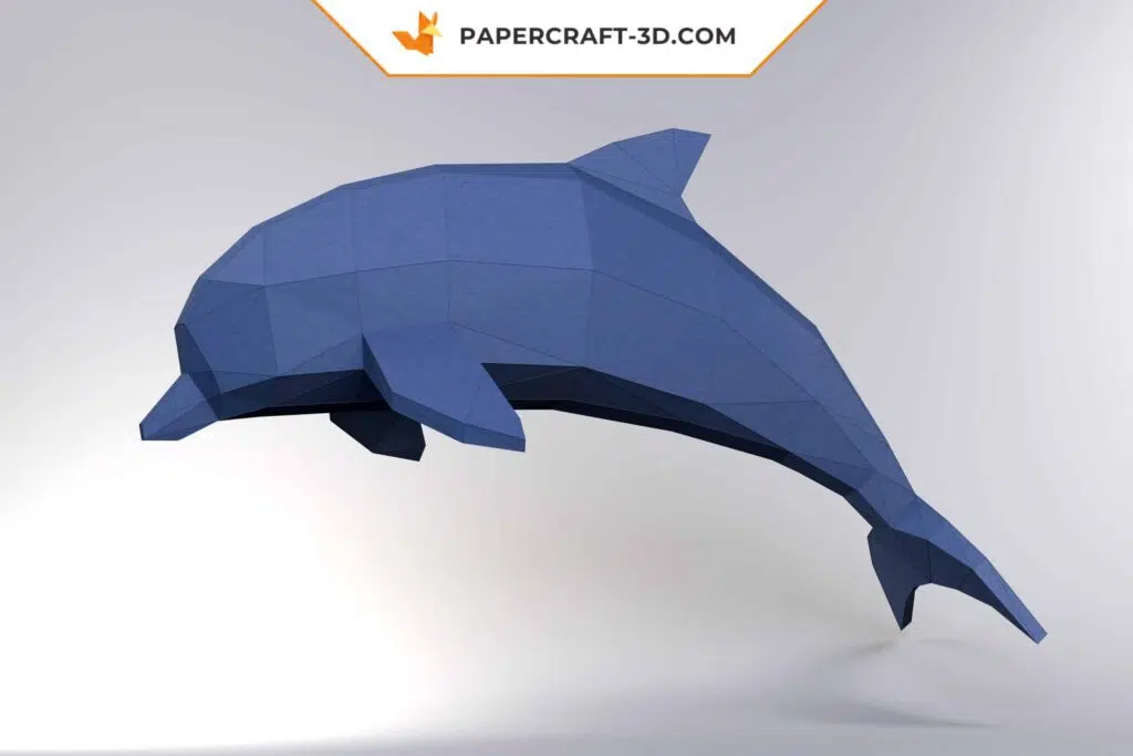 Papercraft delfino blu in origami 3D