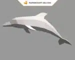Papercraft de golfinho cinza de parede em origami 3D