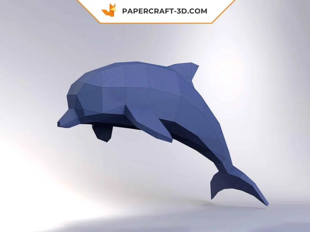 Papercraft delfino blu in origami 3D
