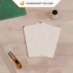 Papercraft grande canne de Noël en origami papier 3D DIY, vue 5