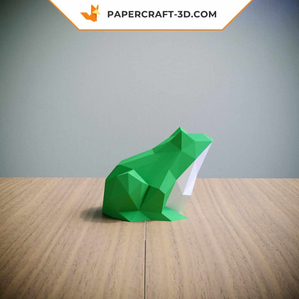 Papercraft de rana en origami 3D