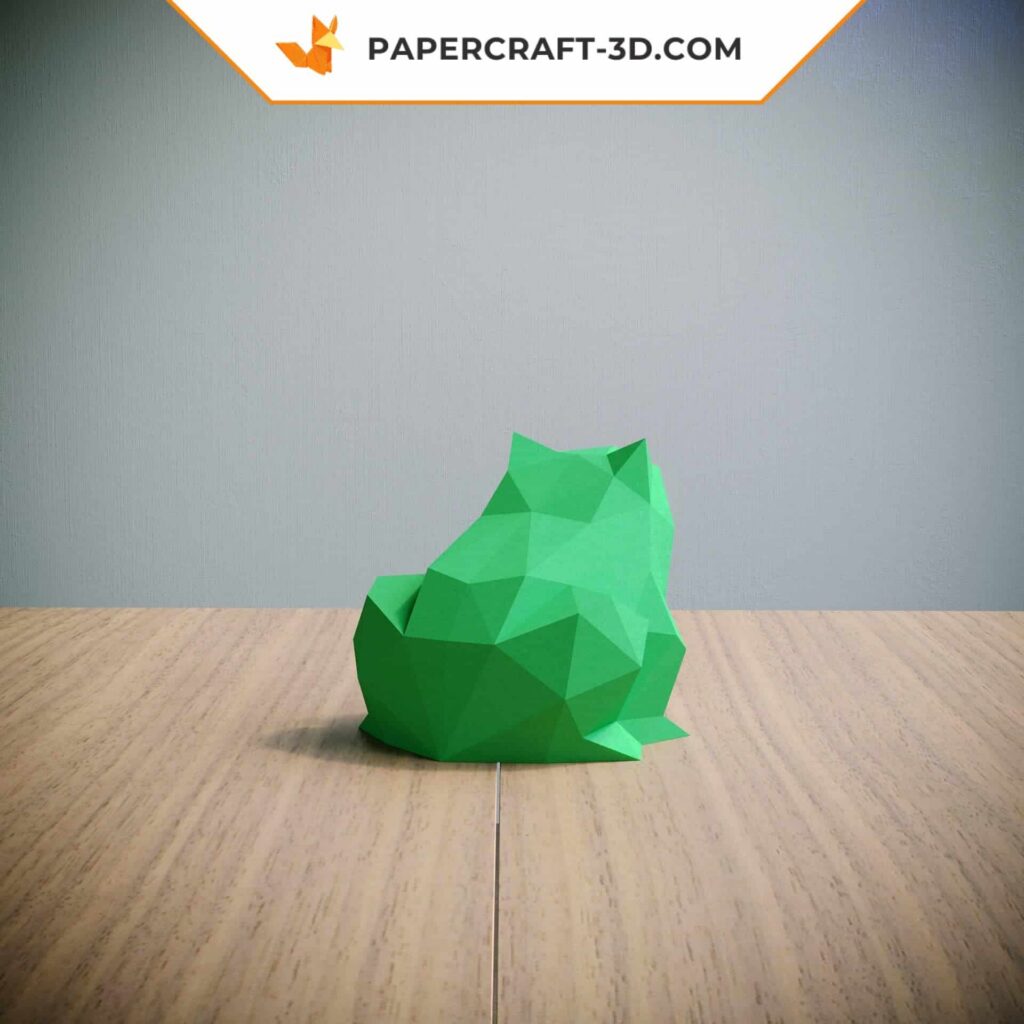 Papercraft de rana en origami 3D