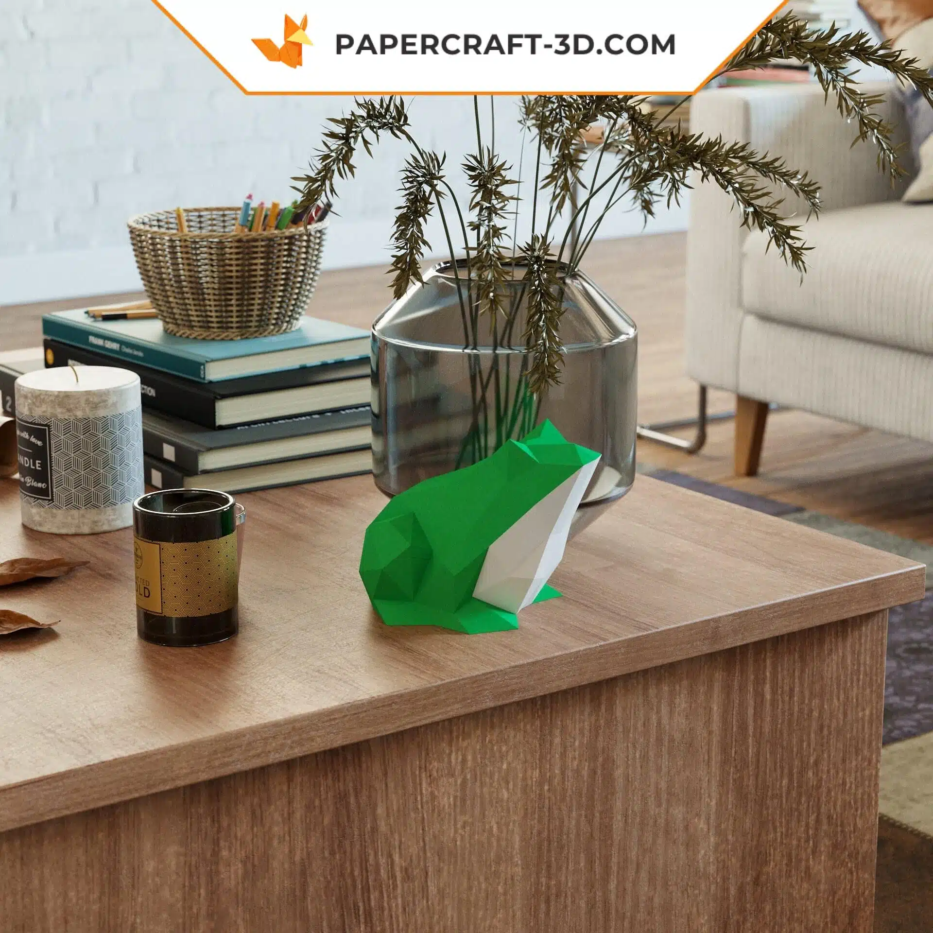 Papercraft grenouille origami papier 3D pour décoration d&rsquo;intérieur, weergave 5