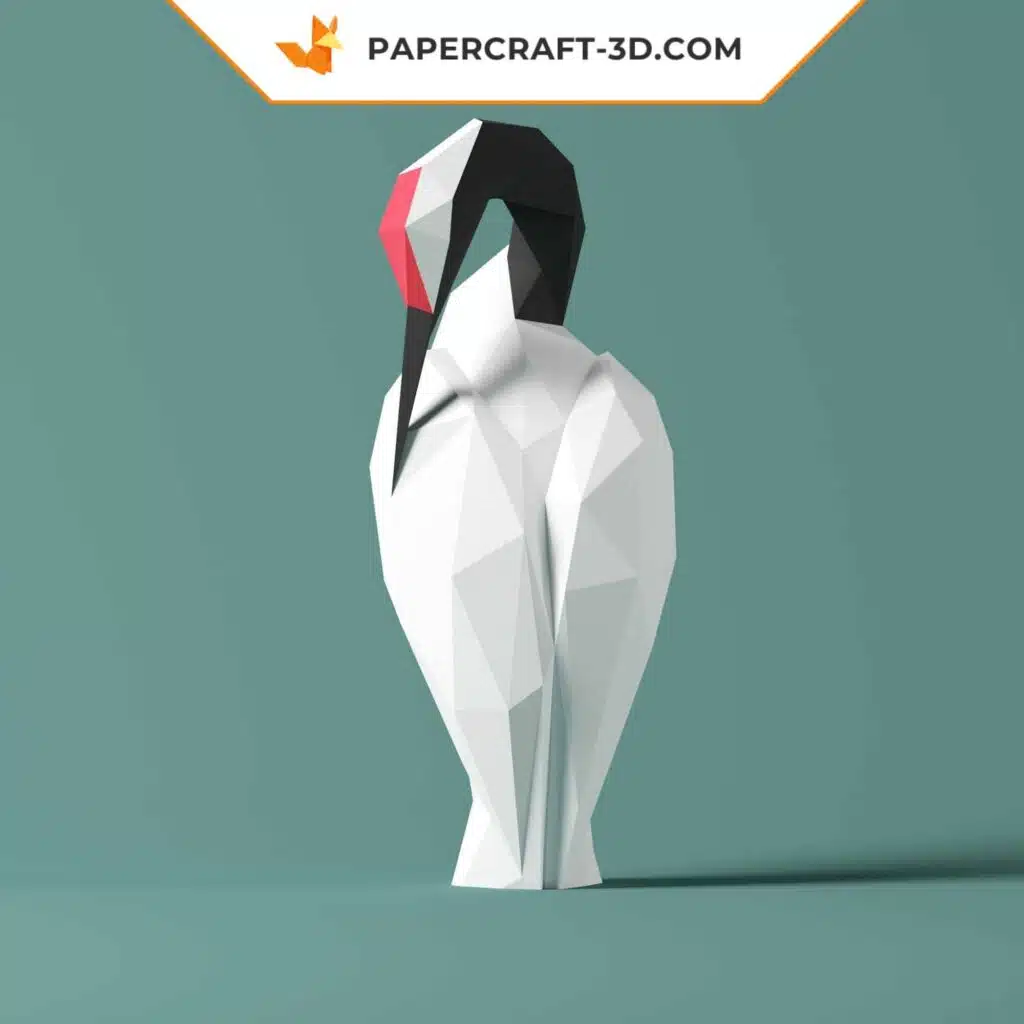 Red-crowned crane papercraft origami