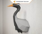 Papercraft de grou-donzela em origami 3D