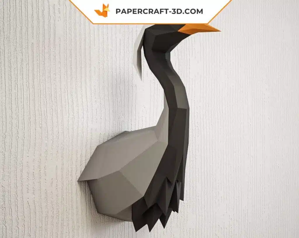 Papercraft Grue Demoiselle origami papier 3D