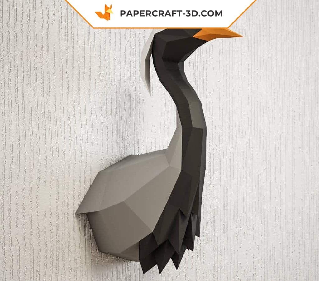 Papercraft de grua-demoiselle em origami 3D