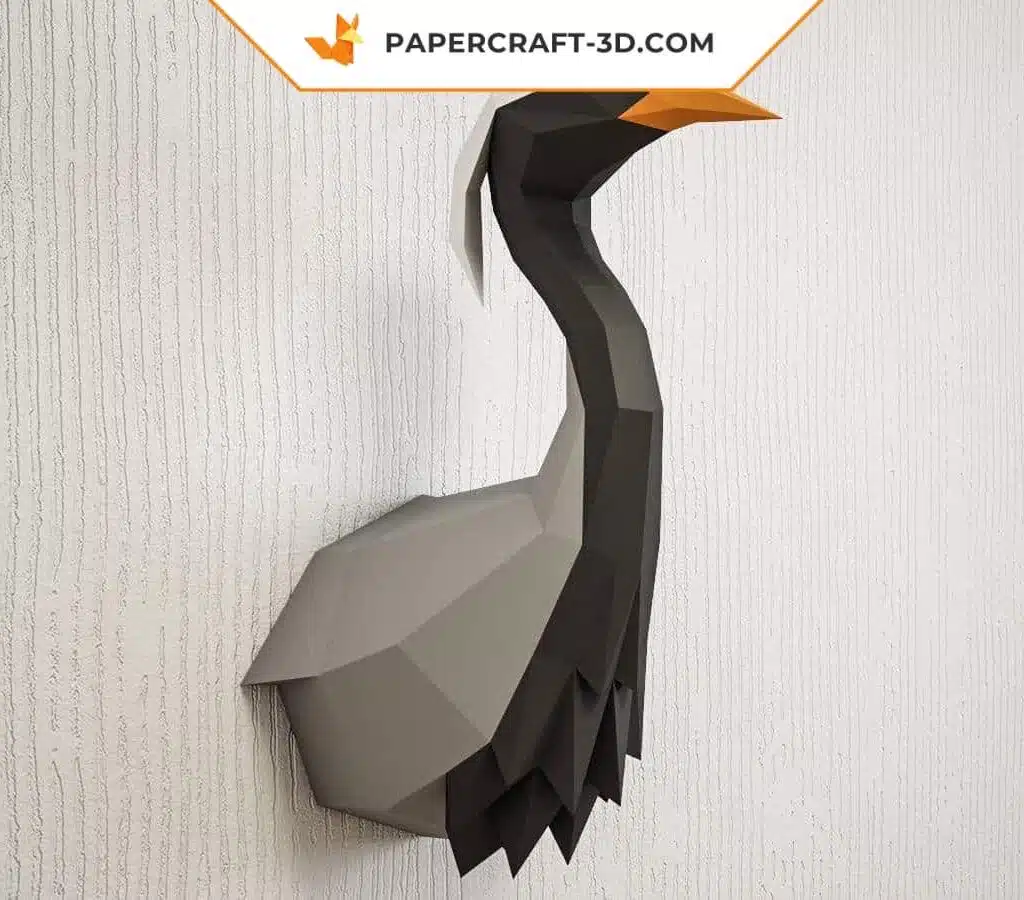 Papercraft der Jungfernkranich als 3D-Origami