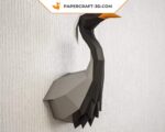Papercraft de grou-donzela em origami 3D