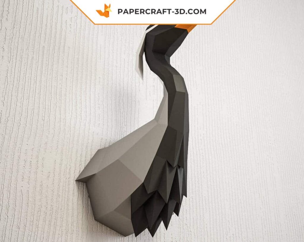 Papercraft der Jungfernkranich als 3D-Origami
