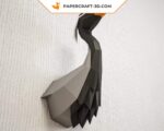 Papercraft de grou-donzela em origami 3D