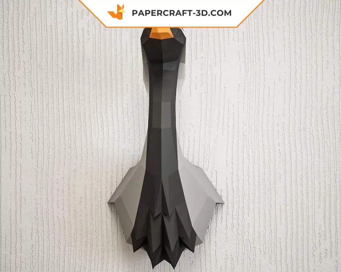 Papercraft Grue Demoiselle origami papier 3D, vue 5