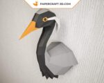 Papercraft de grou-donzela em origami 3D