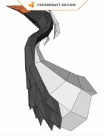 Papercraft de grou-donzela em origami 3D