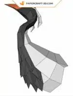 Papercraft Grue Demoiselle origami papier 3D, vue 7