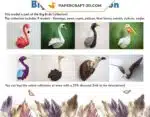 Papercraft Grue Demoiselle origami papier 3D, vue 9