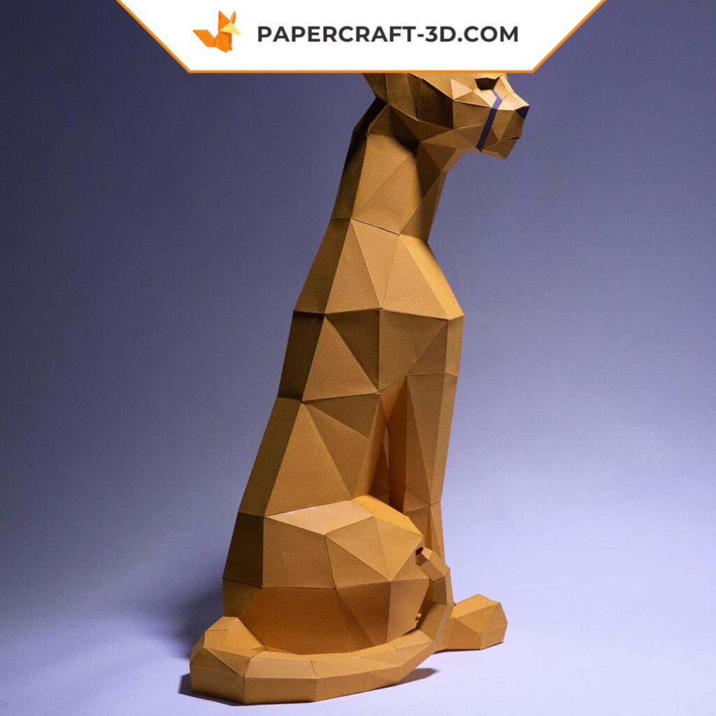 Papercraft de guepardo en origami 3D