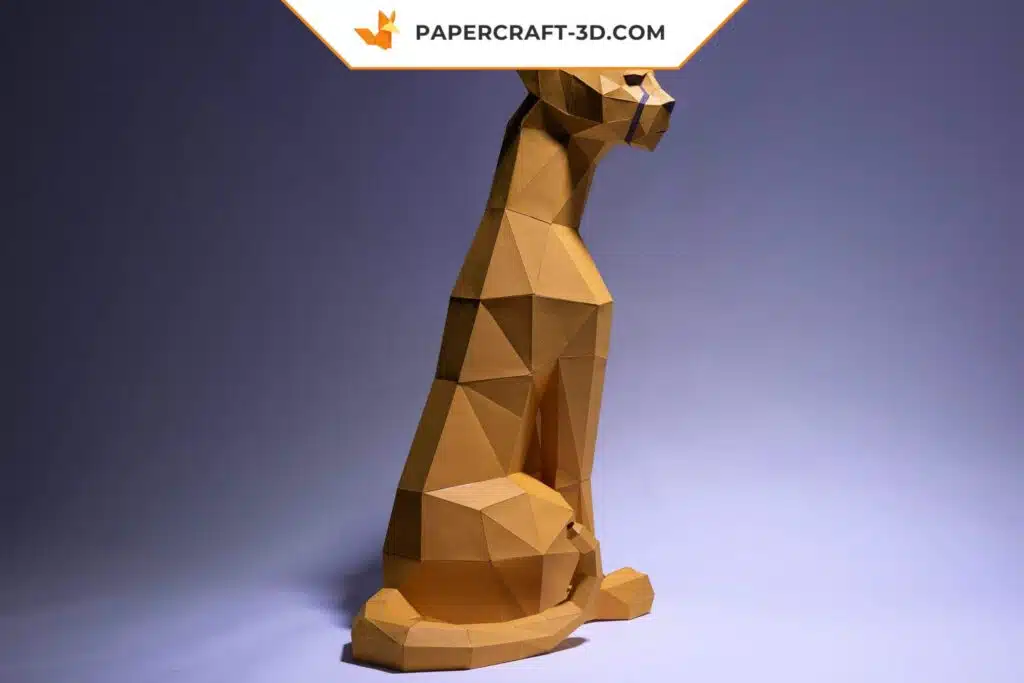 Papercraft de guepardo en origami 3D