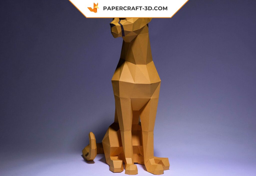 Papercraft de guepardo em origami 3D