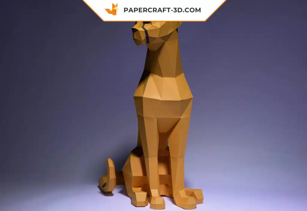 Papercraft de guepardo en origami 3D