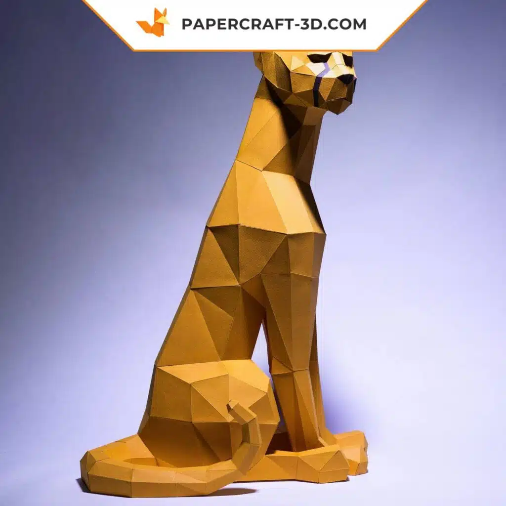 Gepard als 3D-Origami-Papercraft