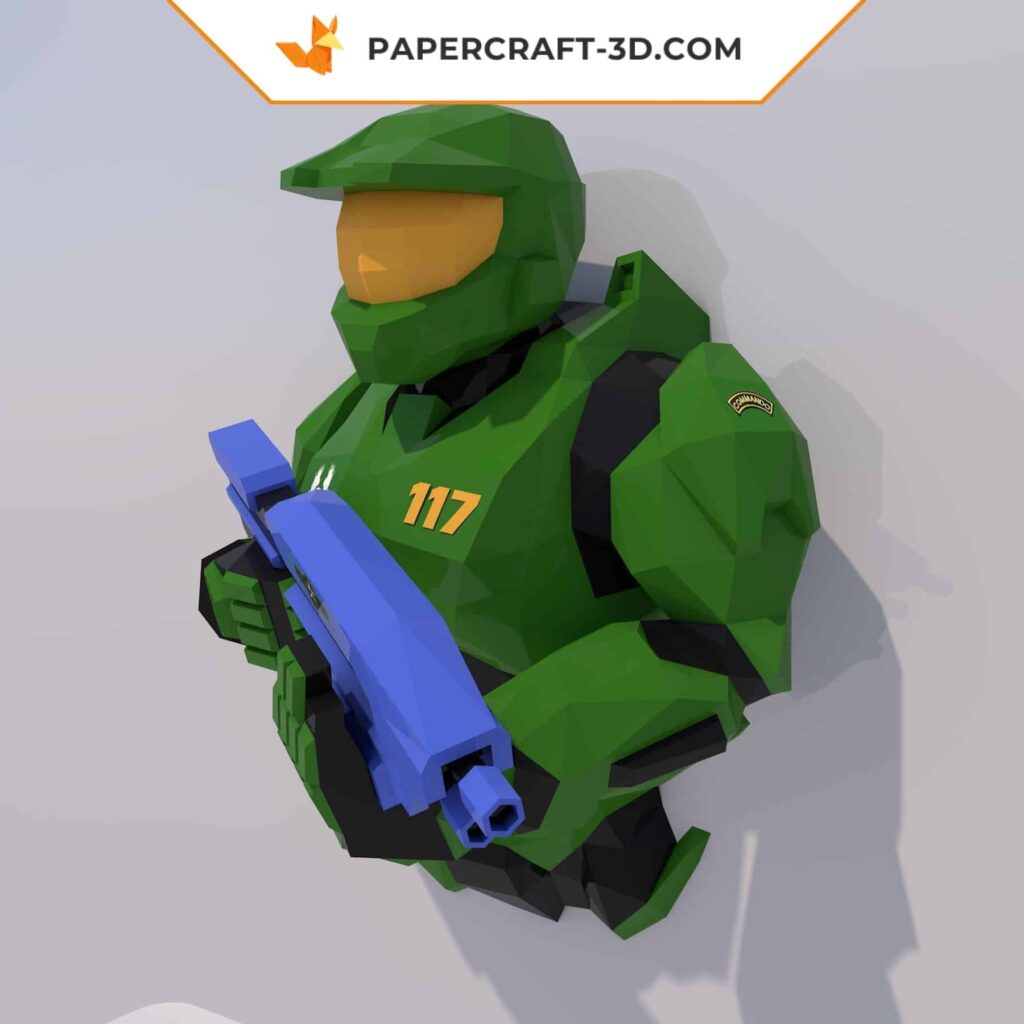 Papercraft do Master Chief em origami 3D