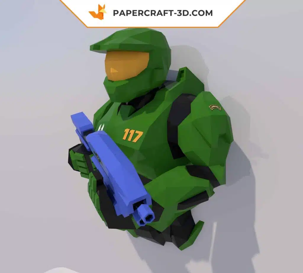 Papercraft Halo Master Chief en origami 3D