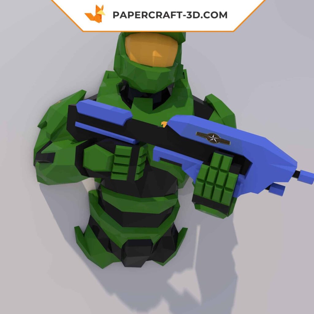 Papercraft of Master Chief in 3D origami