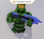 Papercraft do Master Chief em origami 3D