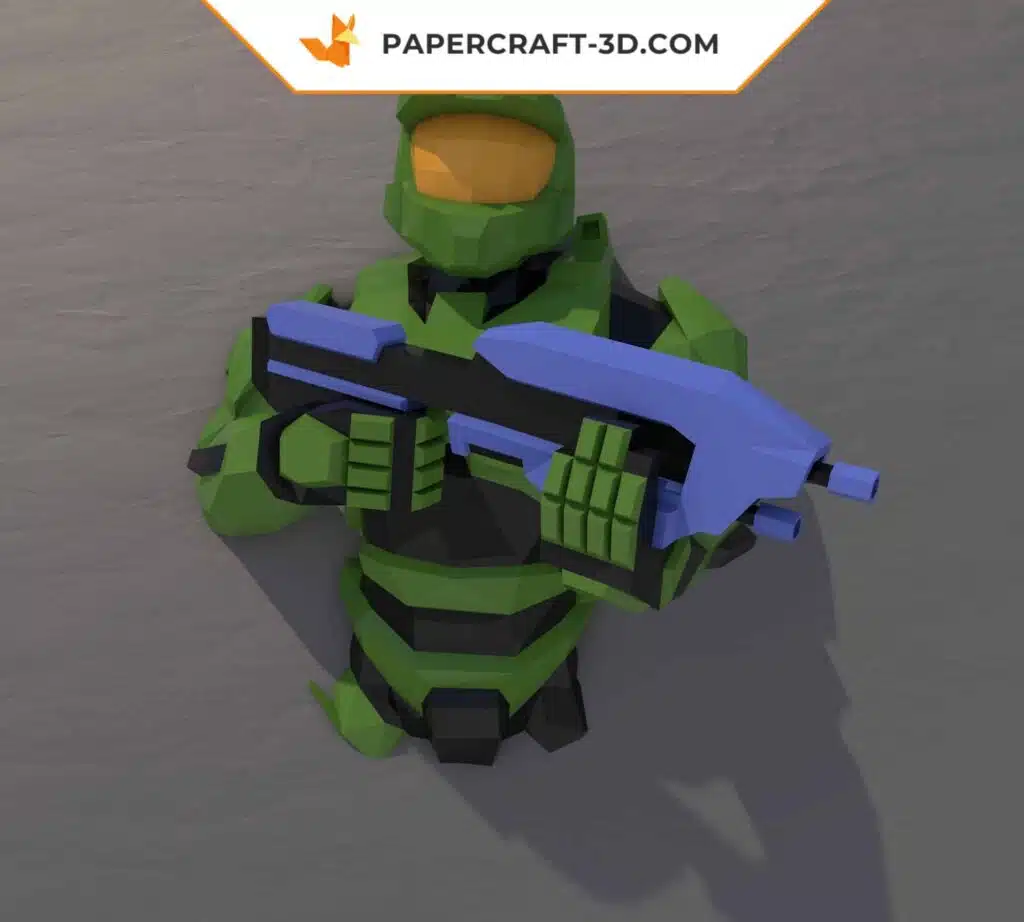 Papercraft Halo Master Chief en origami 3D
