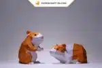 Papercraft hamsters origami papier 3D modèle numérique à télécharger, weergave 2