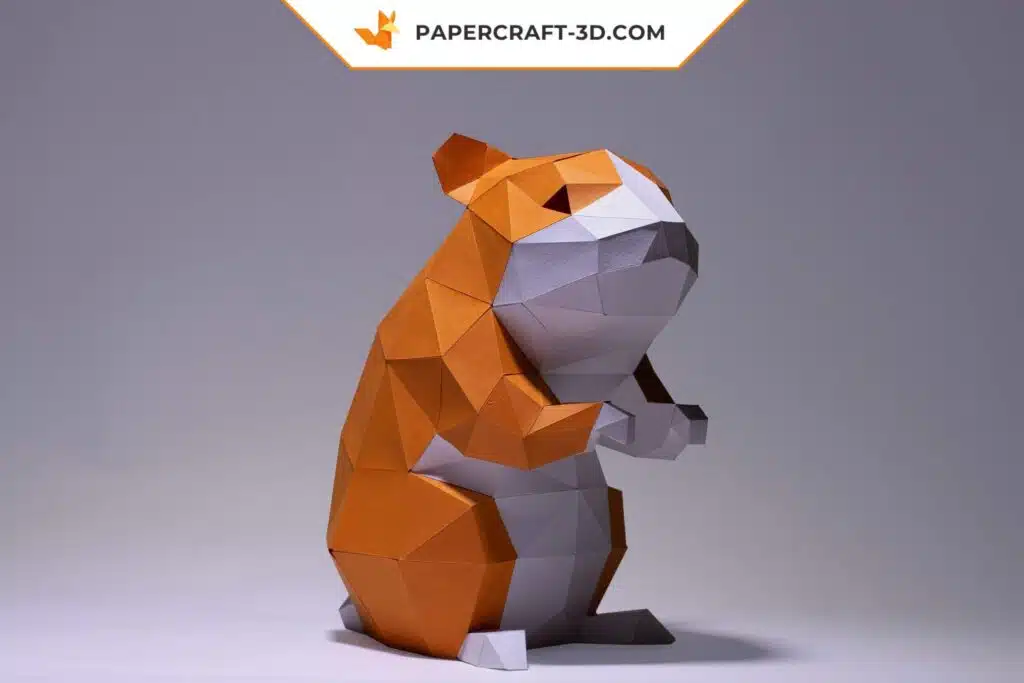 Papercraft hamsters origami papier 3D modèle numérique à télécharger, weergave 3