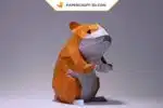 Papercraft hamsters origami papier 3D modèle numérique à télécharger, weergave 3