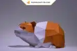 Papercraft hamsters origami papier 3D modèle numérique à télécharger, weergave 4