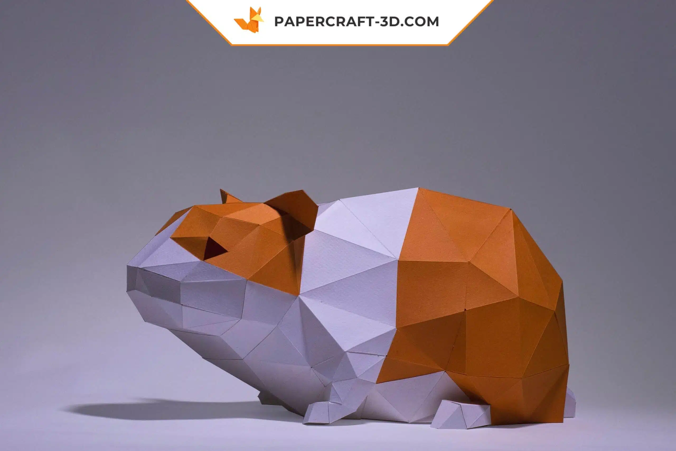 Papercraft hamsters origami papier 3D modèle numérique à télécharger, weergave 4