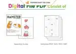 Papercraft hamsters origami papier 3D modèle numérique à télécharger, weergave 5