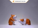Papercraft of hamsters in 3D origami